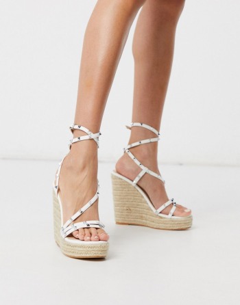 Public Desire Monaco Studded Espadrilles Bijele - Ženske Cipele | 46829USPO